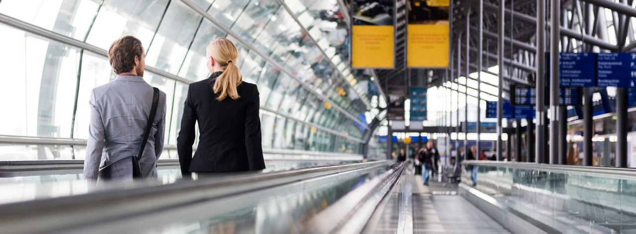 Travellers in airport